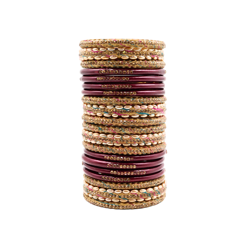 Lac Bangle Lahthi Handmade Bangle set Traditional Bangles Lakh chudi(20 Pieces set)Maroon