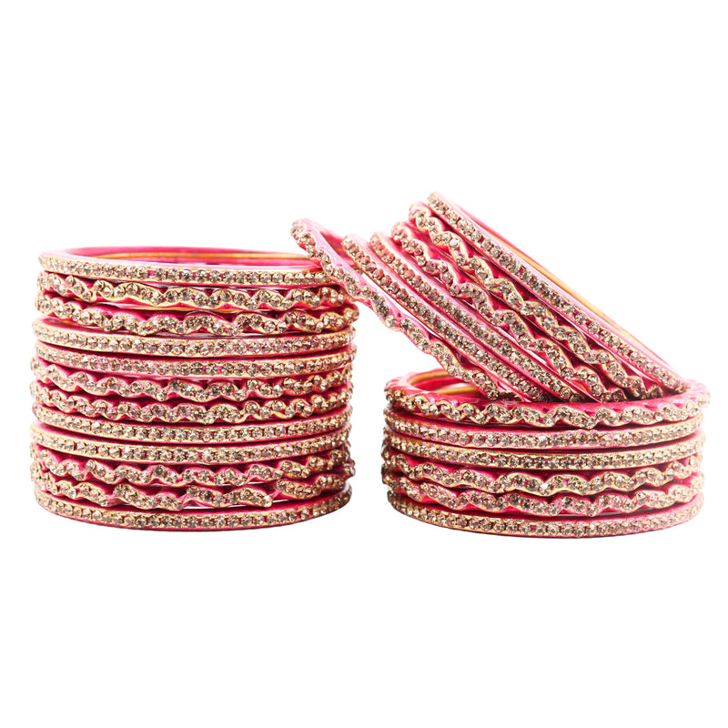 Lac Bangle Lahthi Handmade Bangle set Traditional Bangles Lakh (24 Pieces set)Pink