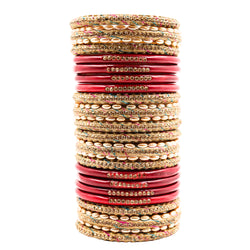 Lac Bangle Lahthi Handmade Bangle set Traditional Bangles Lakh chudi(20 Pieces set)Red