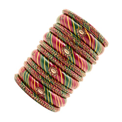 Lac Bangle Lahthi Handmade Bangle set Traditional Bangles Lakh choodi(12 Pieces set)Maroon