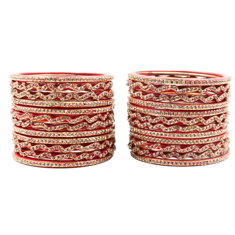 Lac Bangle Lahthi Handmade Bangle set Traditional Bangles Lakh (24 Pieces set)Red