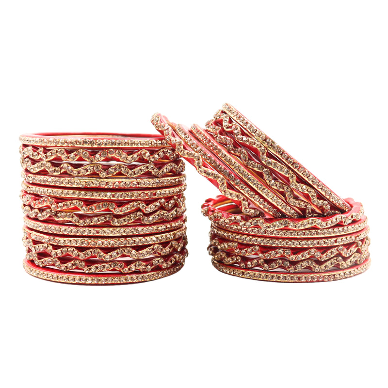 Lac Bangle Lahthi Handmade Bangle set Traditional Bangles Lakh (24 Pieces set)Red